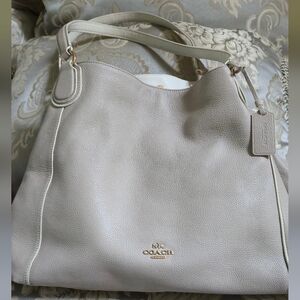 NWOT Coach Edie Shoulder Bag 31 in grey birch/white leather gold hardware